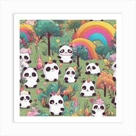 Rainbow Panda Art Print