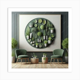 Green Living Room Art Print