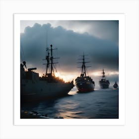 Naval Warfare - Ships at Sea 18 Art Print