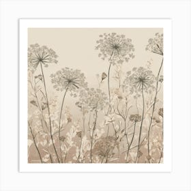 Tranquil Elegance Modern Muted Queen Anne's Lace 3 Art Print