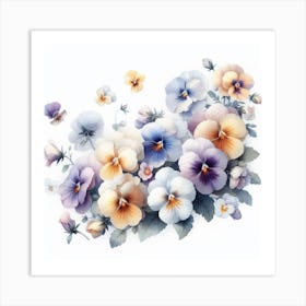 Flowers of Pansies 1 Art Print