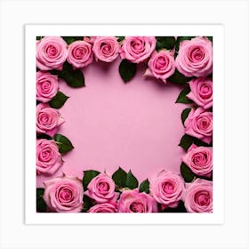 Pink Roses Frame 7 Art Print