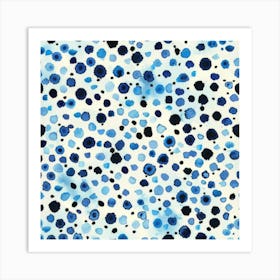 Blue Polka Dots 2 Art Print