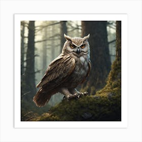 Owl In The Forest 118 Art Print