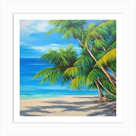 Palm Trees On The Beach 2 Art Print