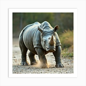 Asm A Rhino Wearing Like A Solider E5147c28 D1b5 47f0 8a4a 93e403457b0a Art Print