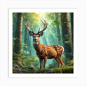 Deer In The Forest 184 Art Print