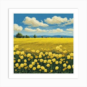 Field Of Yellow Flowers Art Print