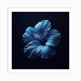 Blue Hibiscus Flower Art Print