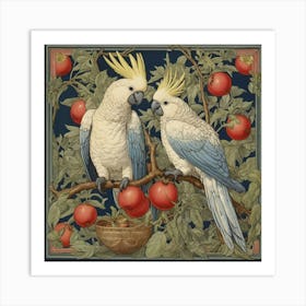 Cockatoo And Pomegranate Blue Walter Crane Art Print 3 Art Print