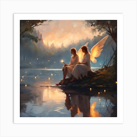 Angels On The Shore Art Print