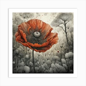 poppy blossom Art Print