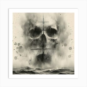 Skull Ship Canvas Print Art Print