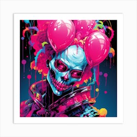 Skeleton With Balloons Art Print