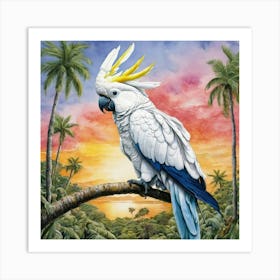 Cockatoo Parrot Bird Art Print