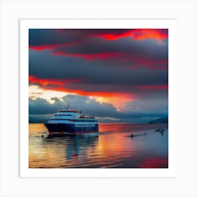 Sunset On A Cruise Ship 14 Art Print