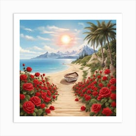 Roses On The Beach5 Art Print