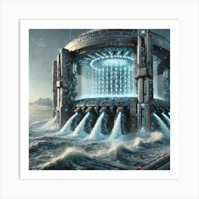 A High Tech, Sci Fi Scene Showcasing The Leviathan 2 Art Print