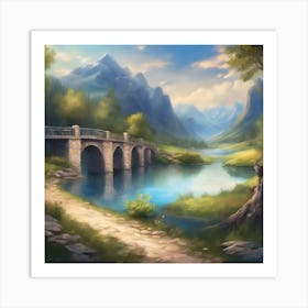 Bridge Over The River Art Print