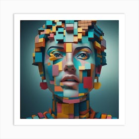 Abstract Portrait Of A Woman Art Print