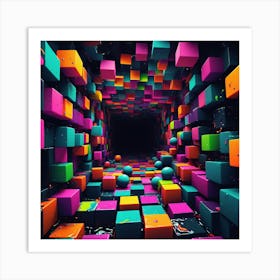 Colorful Cubes Art Print