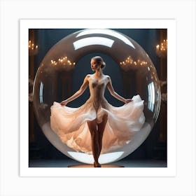 Ballerina In A Glass Ball Art Print