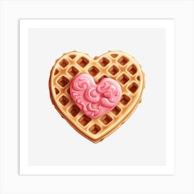 Waffle With Heart Art Print