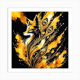 Peacock Fox Art Print