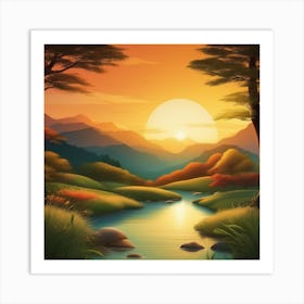 Landscape Painting 7 Art Print