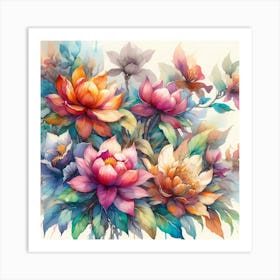 Lotus Flower Painting 9 Art Print