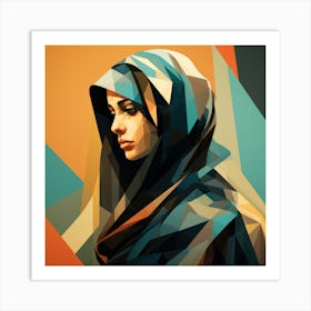 Abstract Geometric Saudi Woman 01 Art Print