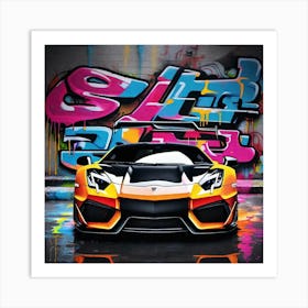 Graffiti Lamborghini 1 Art Print