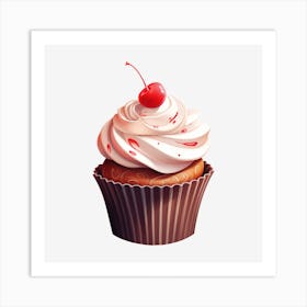 Cupcake With Cherry 18 Art Print