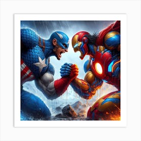 Captain America And Iron Man Art Print