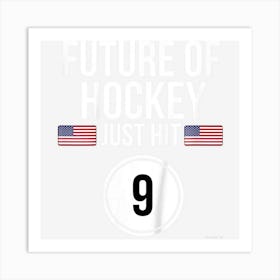 Kids Ice Hockey 9th Birthday 9 Year Old Birthday Art Print