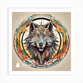 Wolf In A Circle Art Print