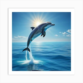 Dolphin Jumping In The Ocean Art Print