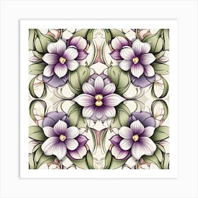 Seamless Floral Pattern 7 Art Print