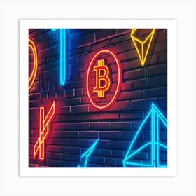 Neon Signs Of Bitcoin Art Print