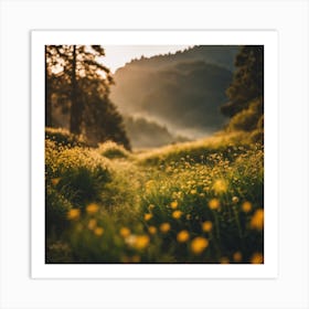 Meadow At Sunrise Art Print