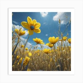 Field Of Yellow Flowers 45 Art Print