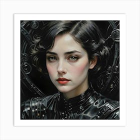 Girl In Black 1 Art Print