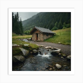 Small Cabin In The Mountains 2 Art Print