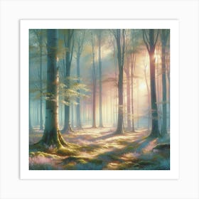 'Sunlight In The Forest' Art Print