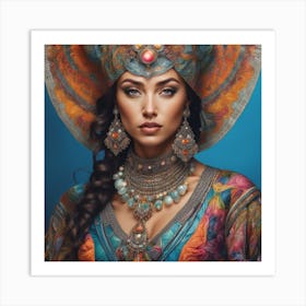 Russian Woman In Traditional Costume Art Print