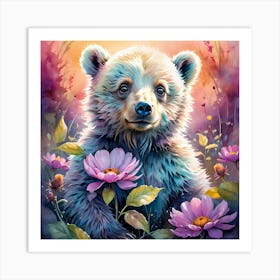 Baby Enjoying Spring Time Artwork For Kids Art Print