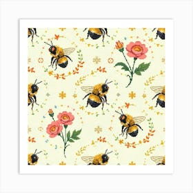 William Morris Bee Vintage Art Print (4) Art Print