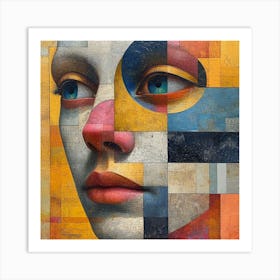 Abstract Of A Woman'S Face Art Print