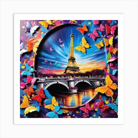 Paris With Butterflies 109 Art Print