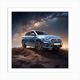 A Car Flaying In The Galaxy A54 3 Art Print